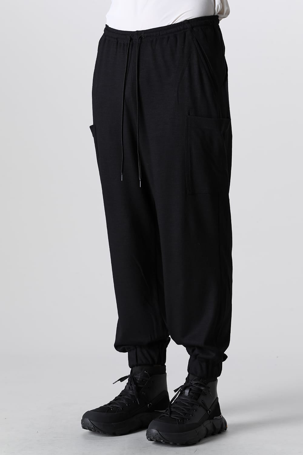 Wool Jersey Trousers Black