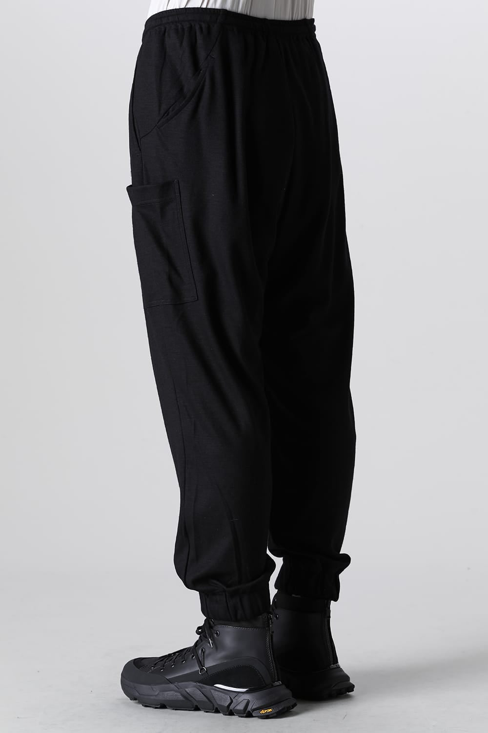 Wool Jersey Trousers Black