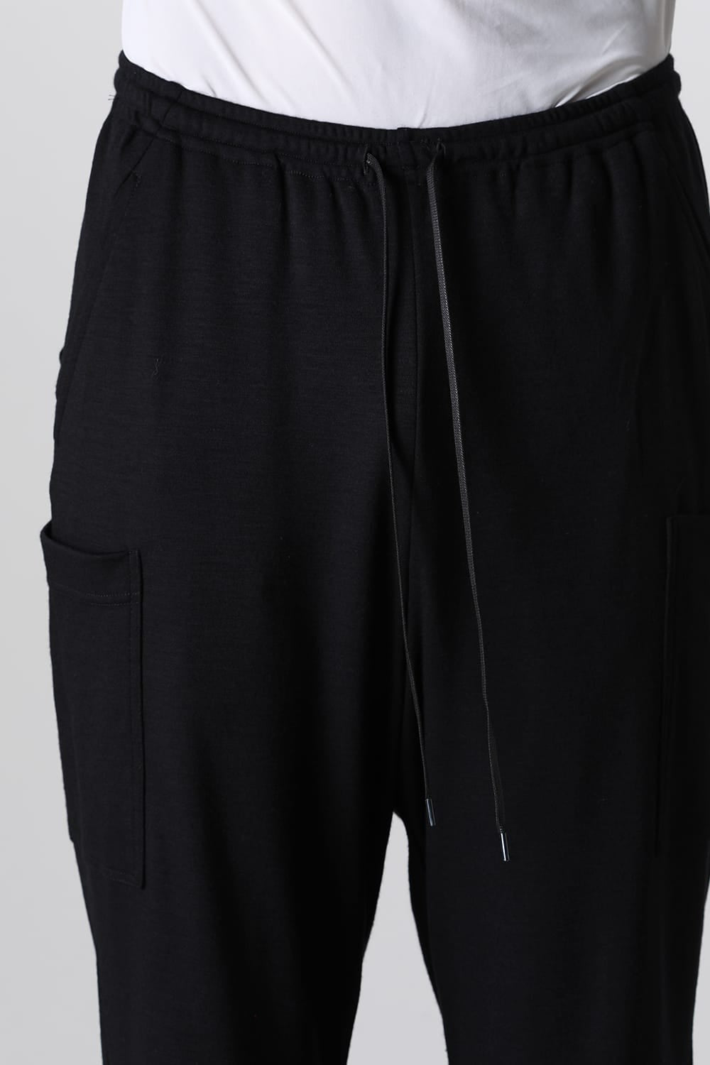 Wool Jersey Trousers Black