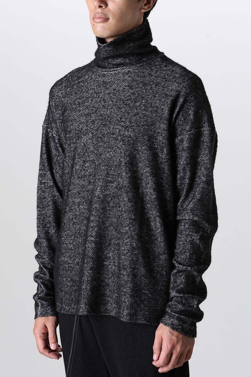 Cotton/Wool Jersey Turtle-Neck T-Shirt