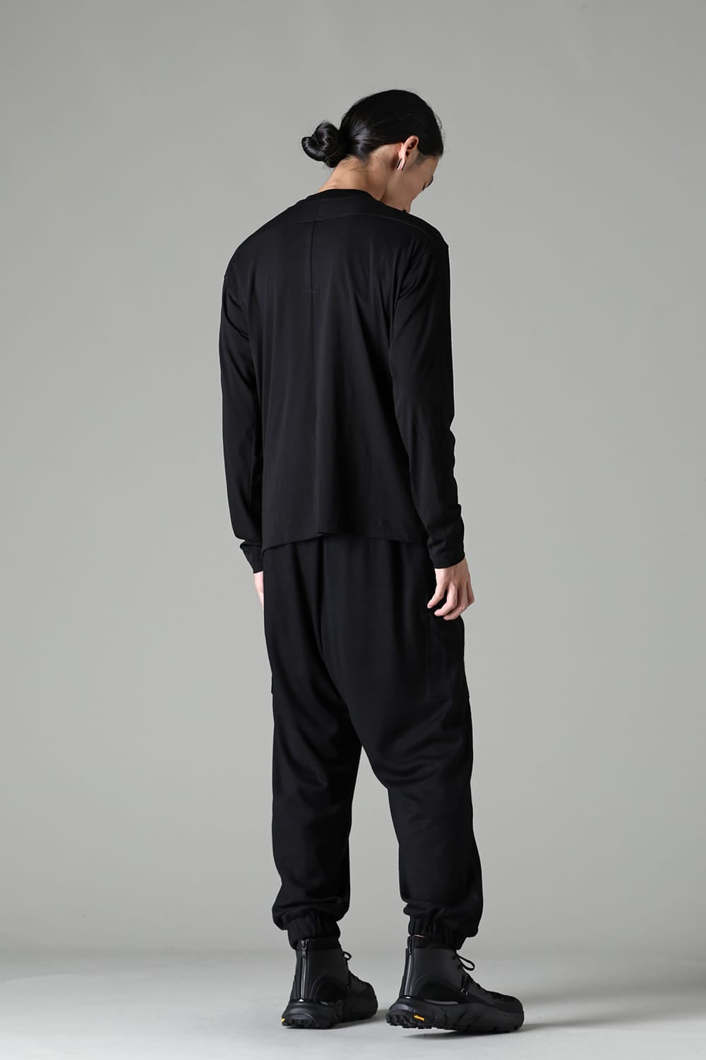 Cotton/Cashmere Long Sleeve T-Shirt Black