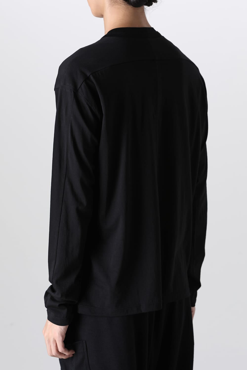 Cotton/Cashmere Long Sleeve T-Shirt Black