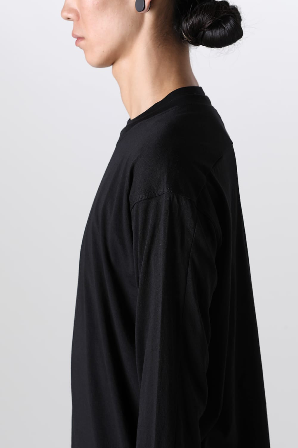 Cotton/Cashmere Long Sleeve T-Shirt Black