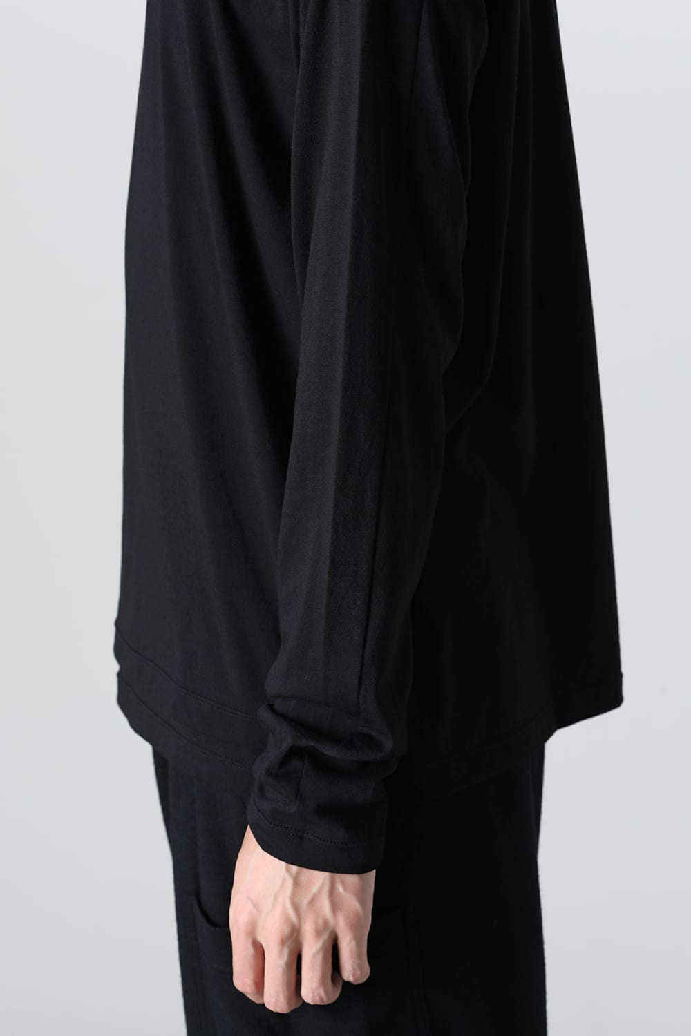 Cotton/Cashmere Long Sleeve T-Shirt Black