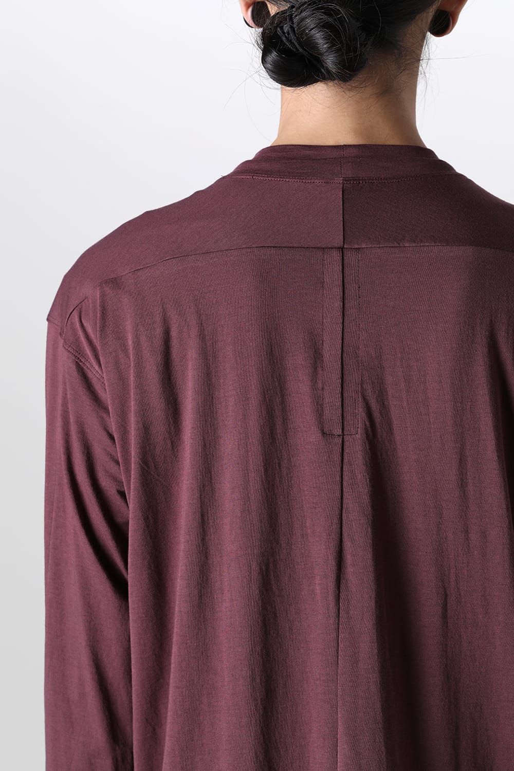 Cotton/Cashmere Long Sleeve T-Shirt Wine