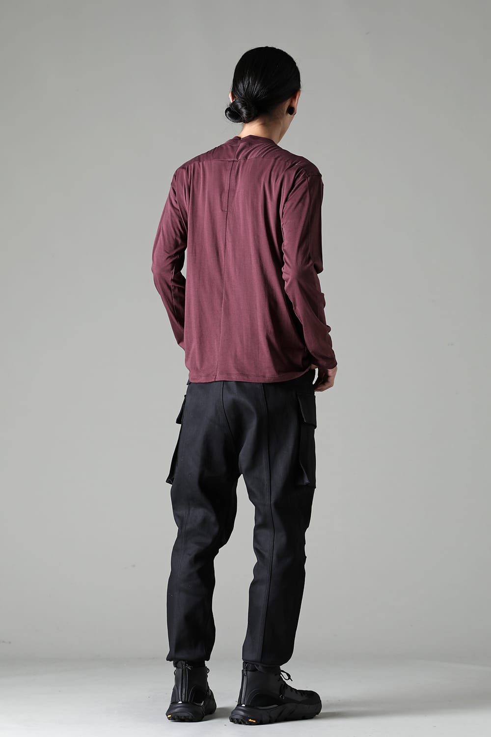 Cotton/Cashmere Long Sleeve T-Shirt Wine