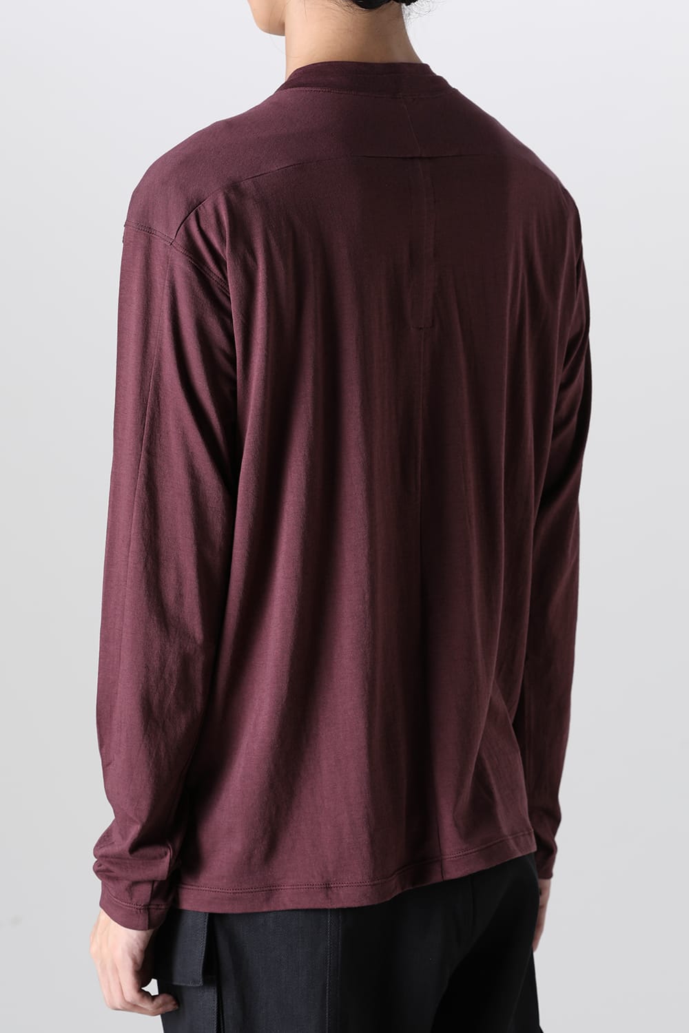 Cotton/Cashmere Long Sleeve T-Shirt Wine