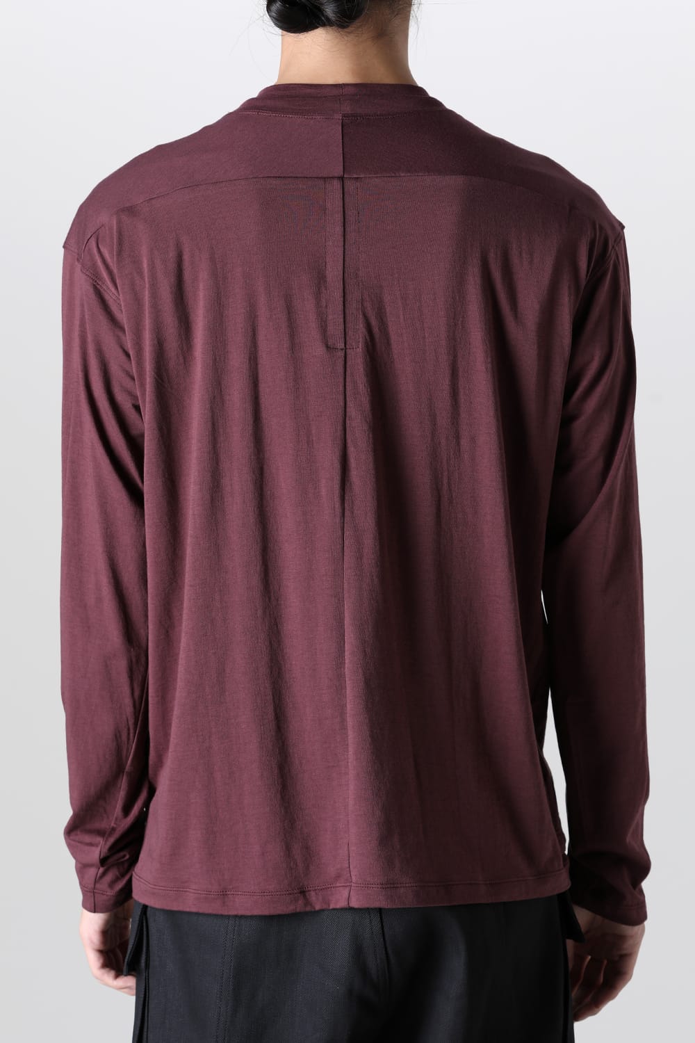 Cotton/Cashmere Long Sleeve T-Shirt Wine