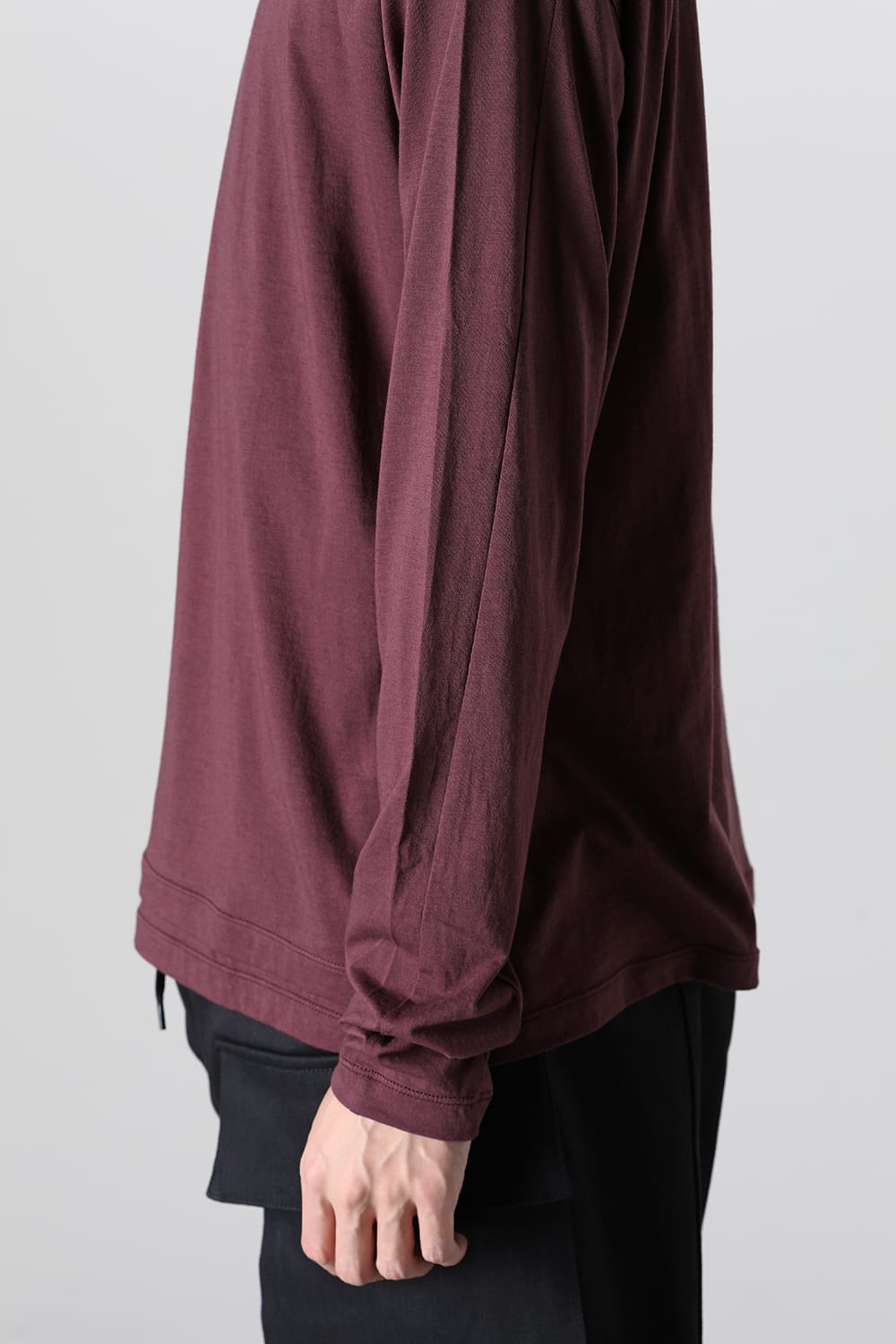 Cotton/Cashmere Long Sleeve T-Shirt Wine