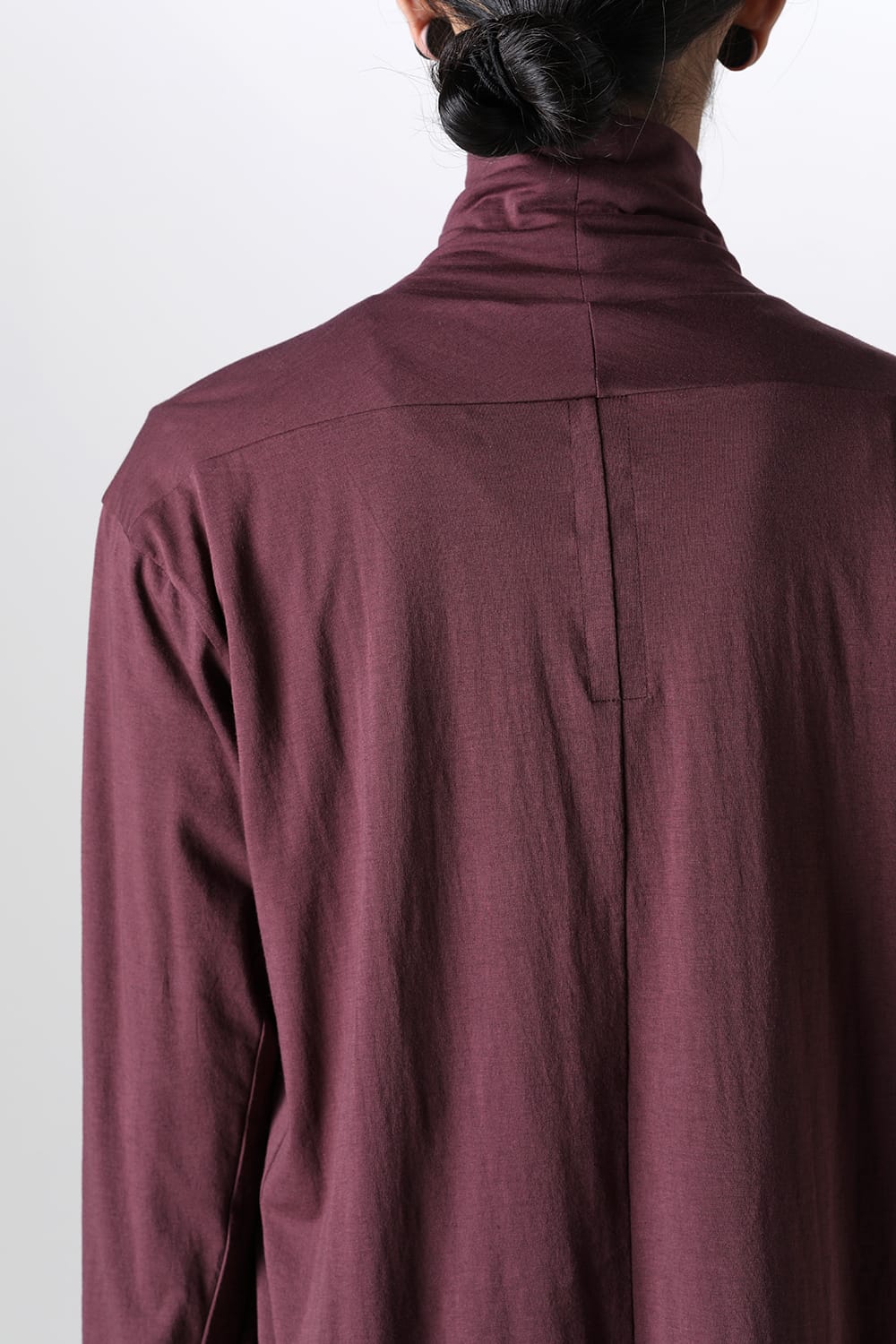 Cotton/Cashmere Turtle-Neck Long Sleeve T Wine