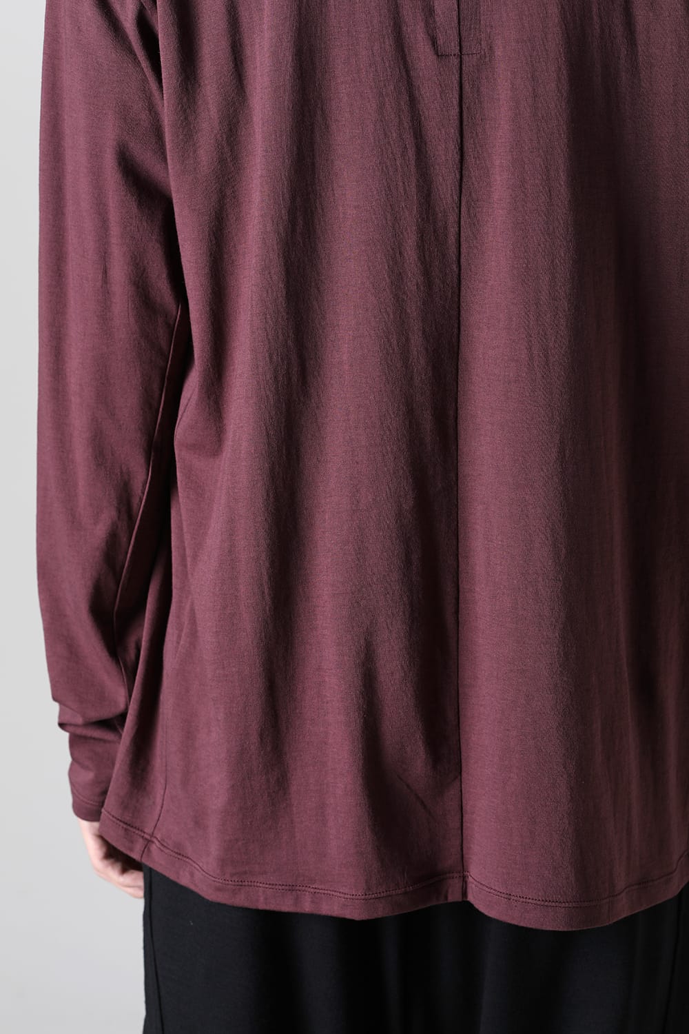 Cotton/Cashmere Turtle-Neck Long Sleeve T Wine