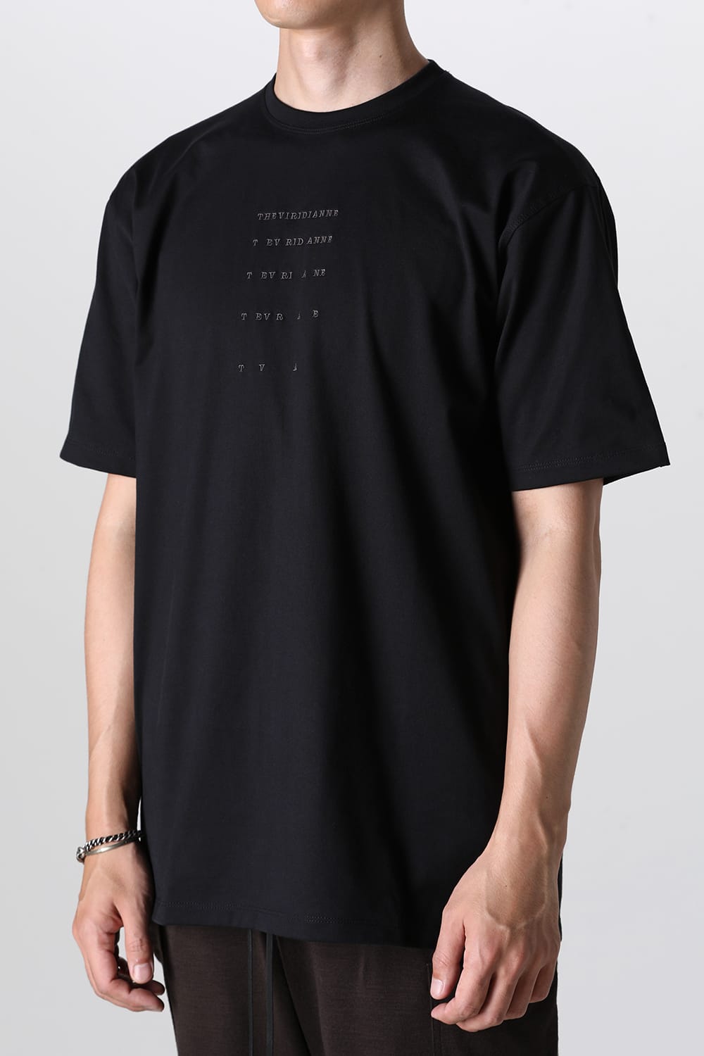 Cotton Jersey Embroidered S/S T-Shirt Black