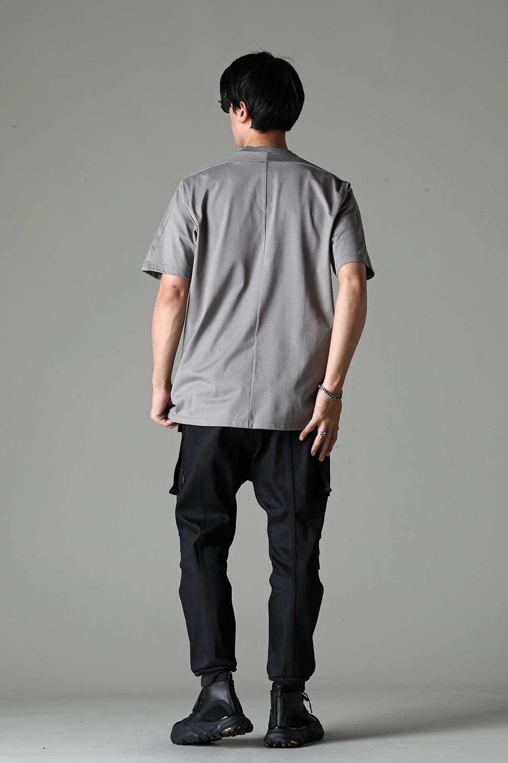 Cotton Jersey Embroidered S/S T-Shirt Gray