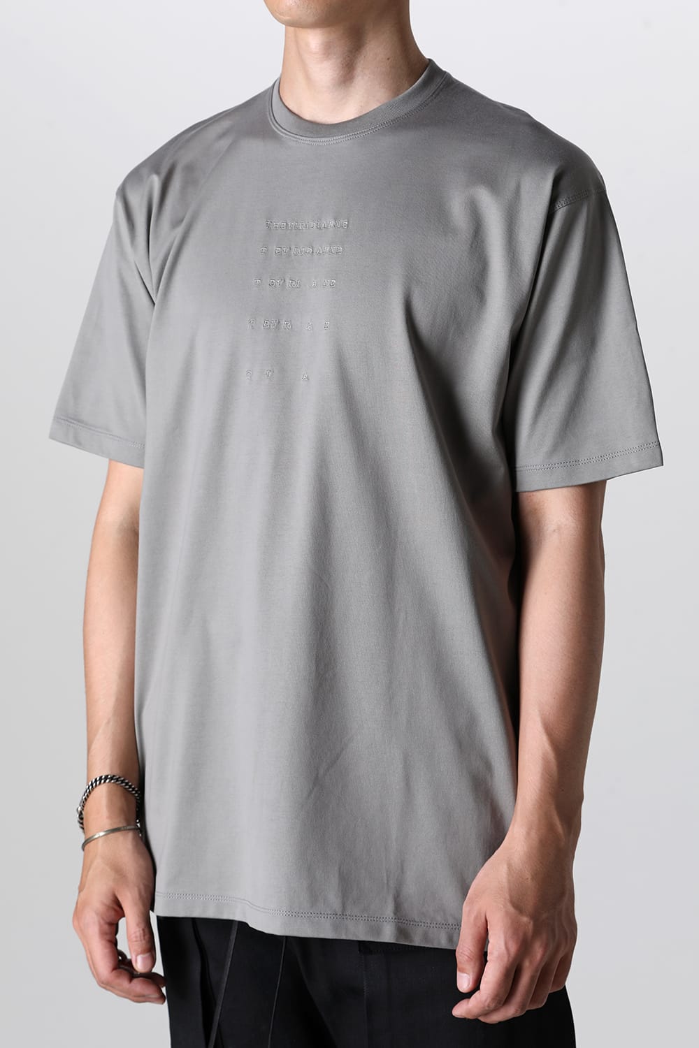 Cotton Jersey Embroidered S/S T-Shirt Gray