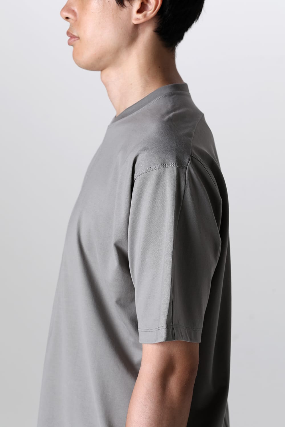 Cotton Jersey Embroidered S/S T-Shirt Gray