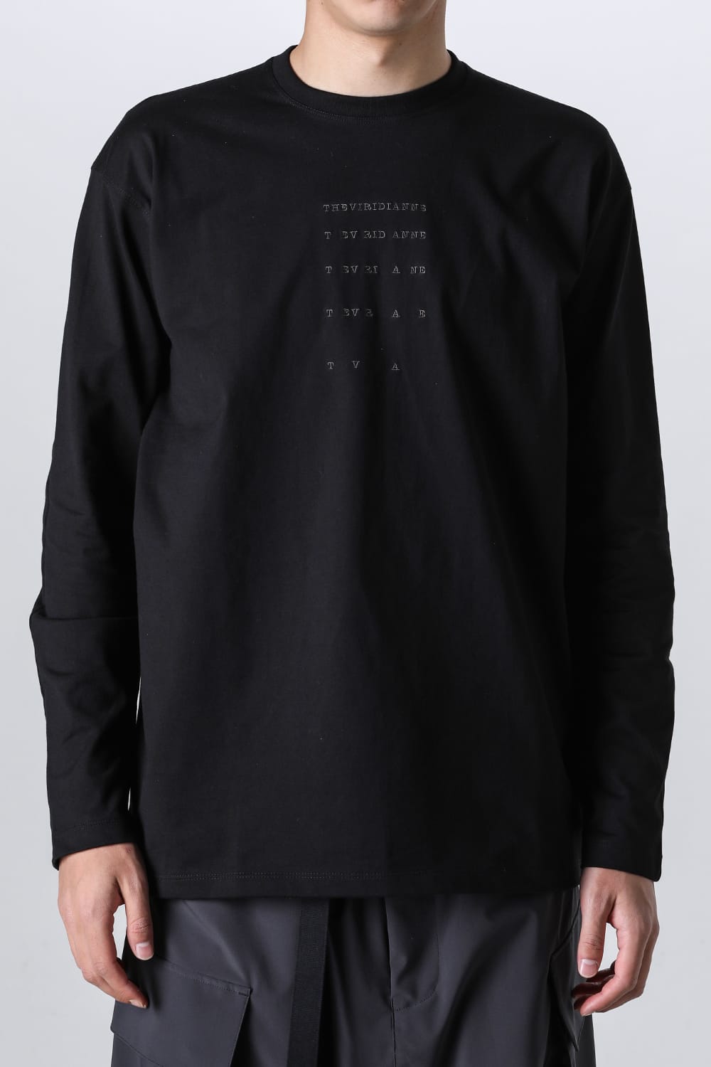 Embroidered L/S T-shirt Black