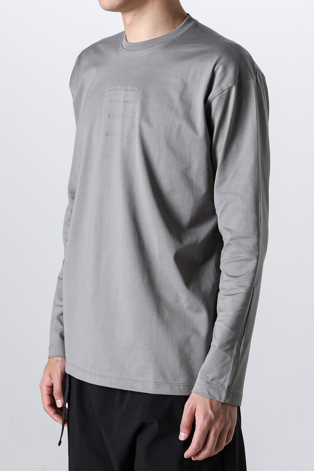 Embroidered L/S T-shirt Gray