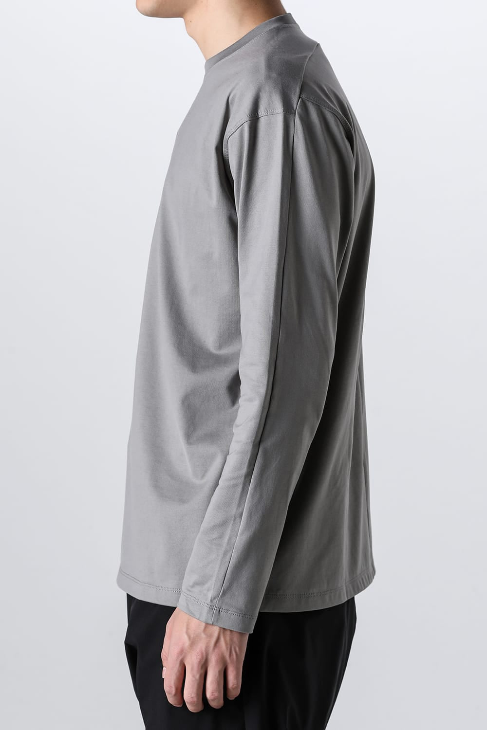 Embroidered L/S T-shirt Gray