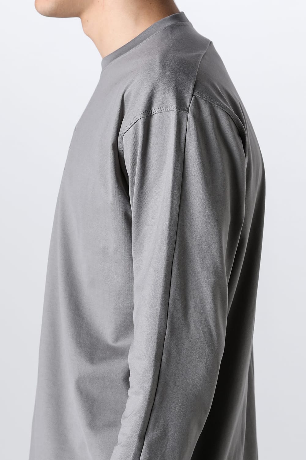 Embroidered L/S T-shirt Gray