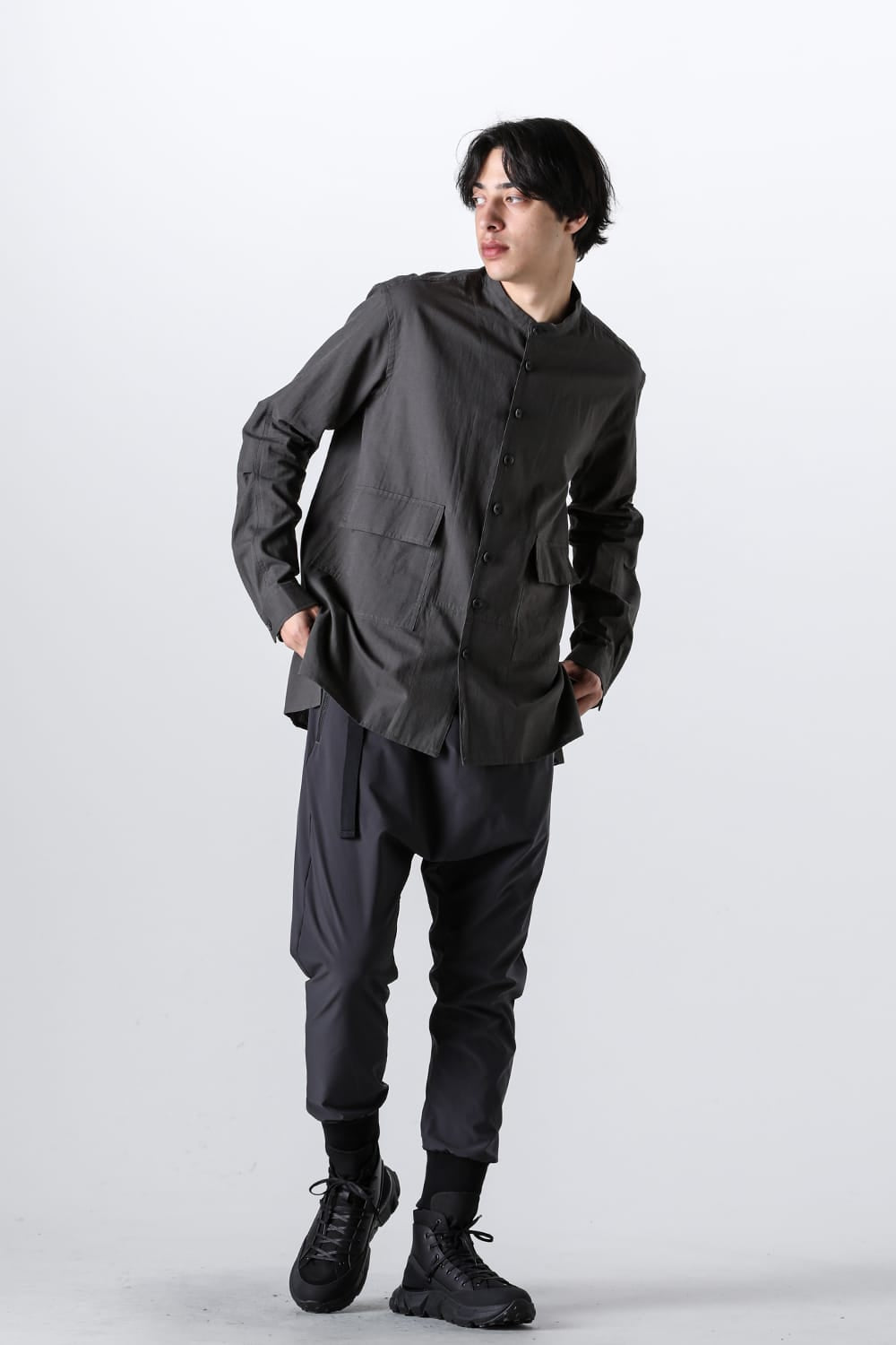 Water-Repellent Ribed Pants  Dark Gray