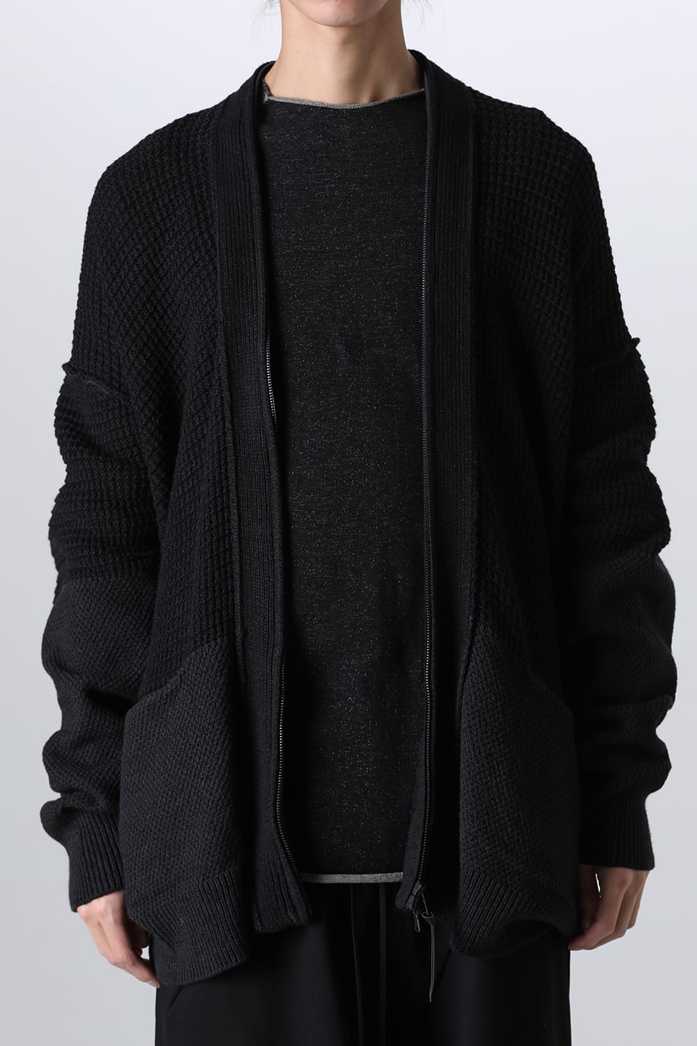 7G Knit Cardigan  Black