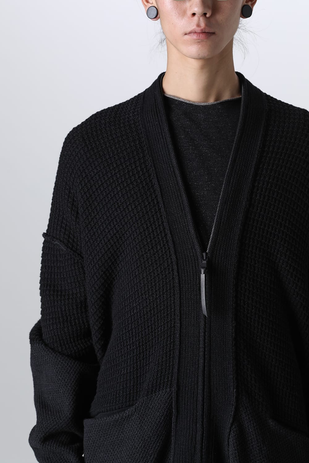 7G Knit Cardigan Black