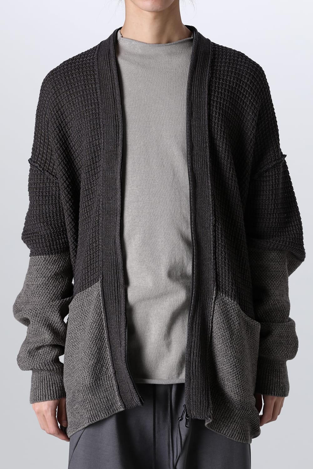 7G Knit Cardigan Gray