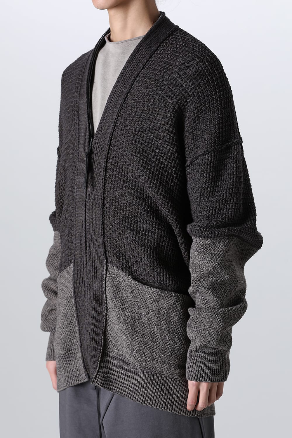 7G Knit Cardigan Gray