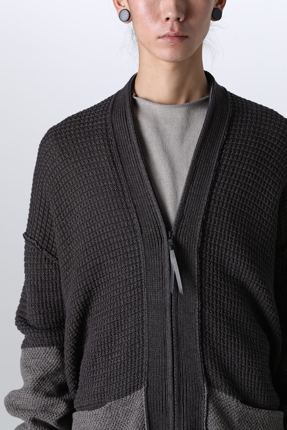 7G Knit Cardigan Gray