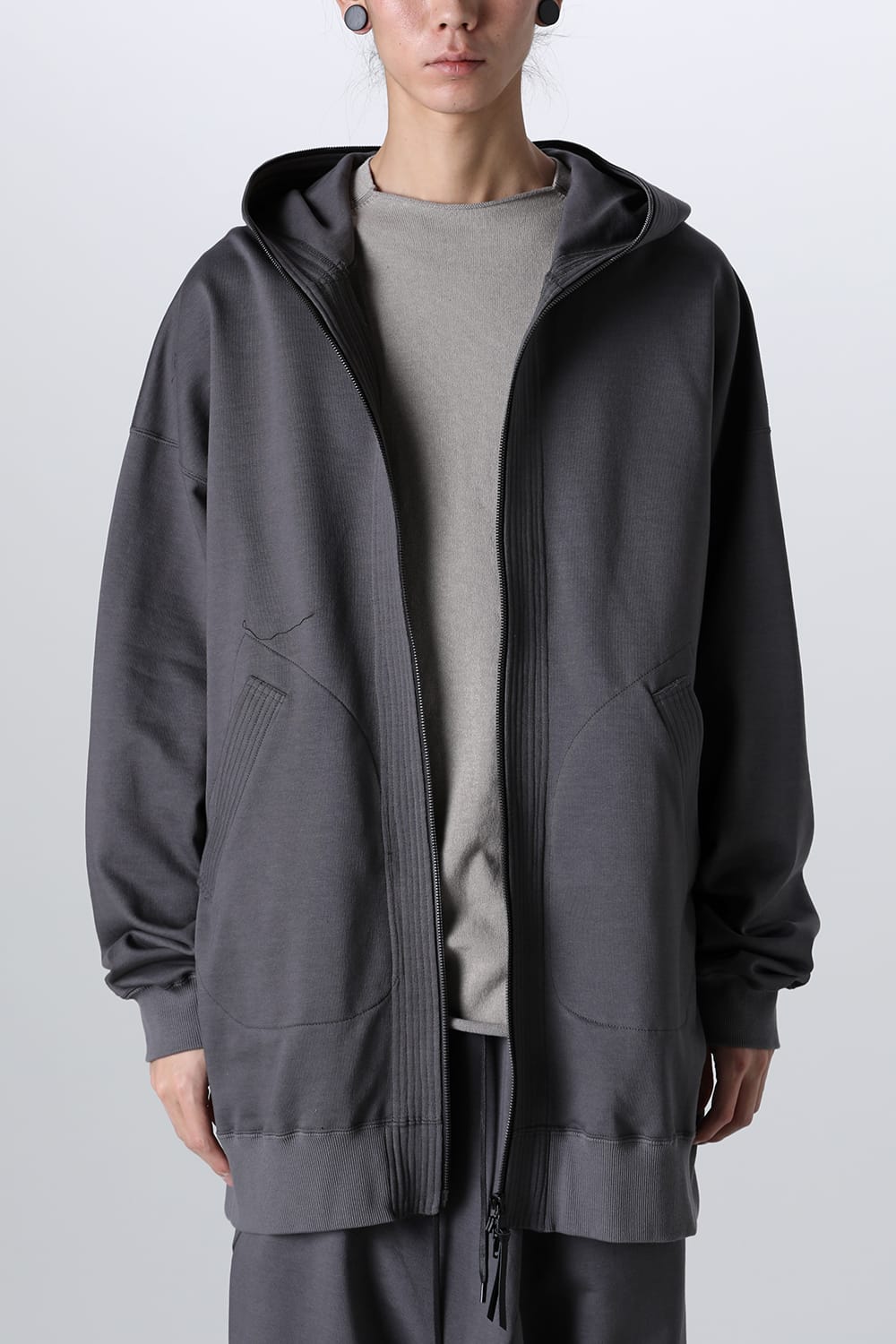 Sweat Long Hoodie Gray