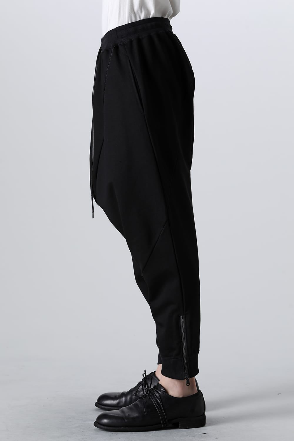 Sweat Drop-Crotch Pants  Black