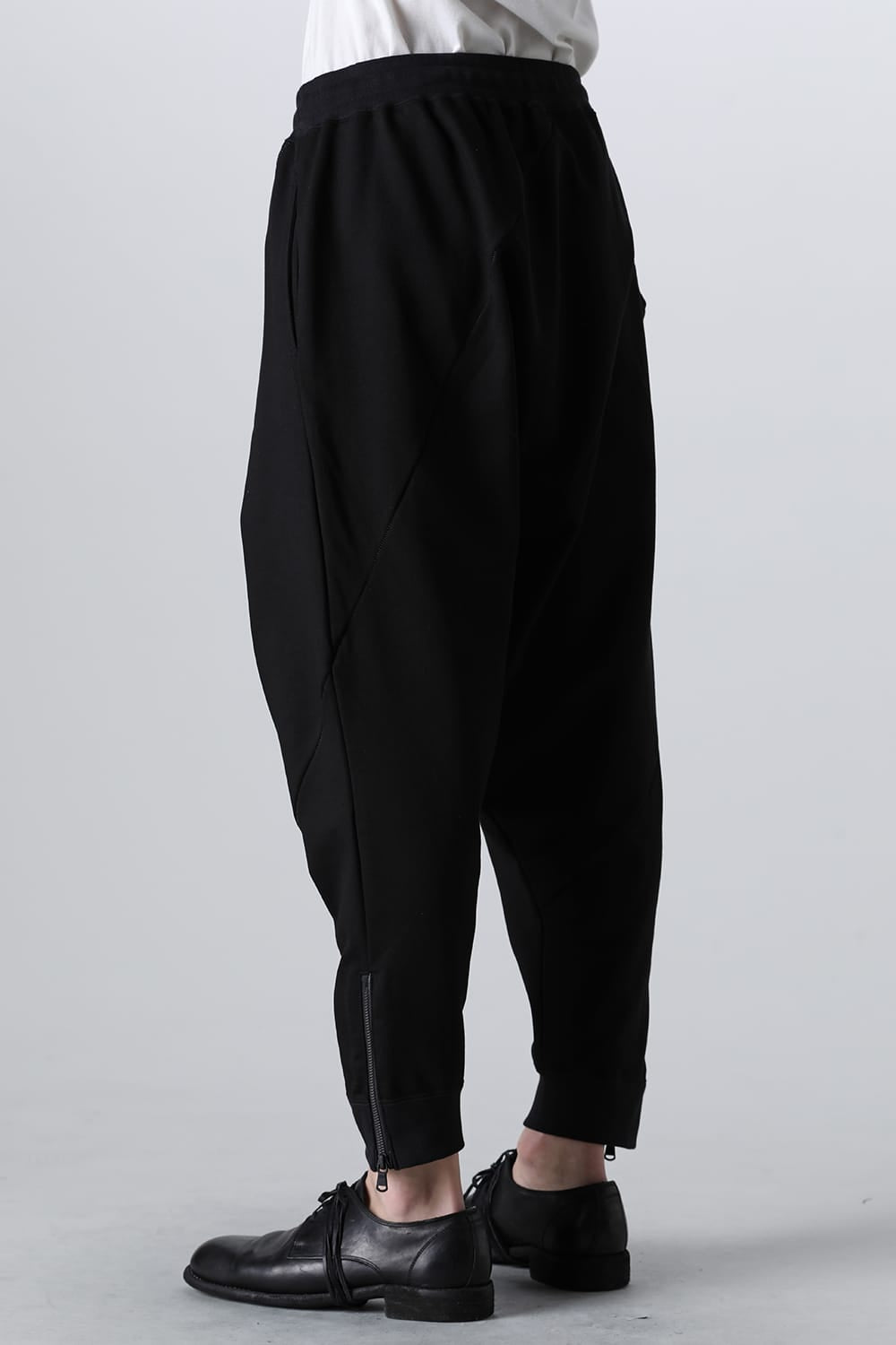 Sweat Drop-Crotch Pants  Black