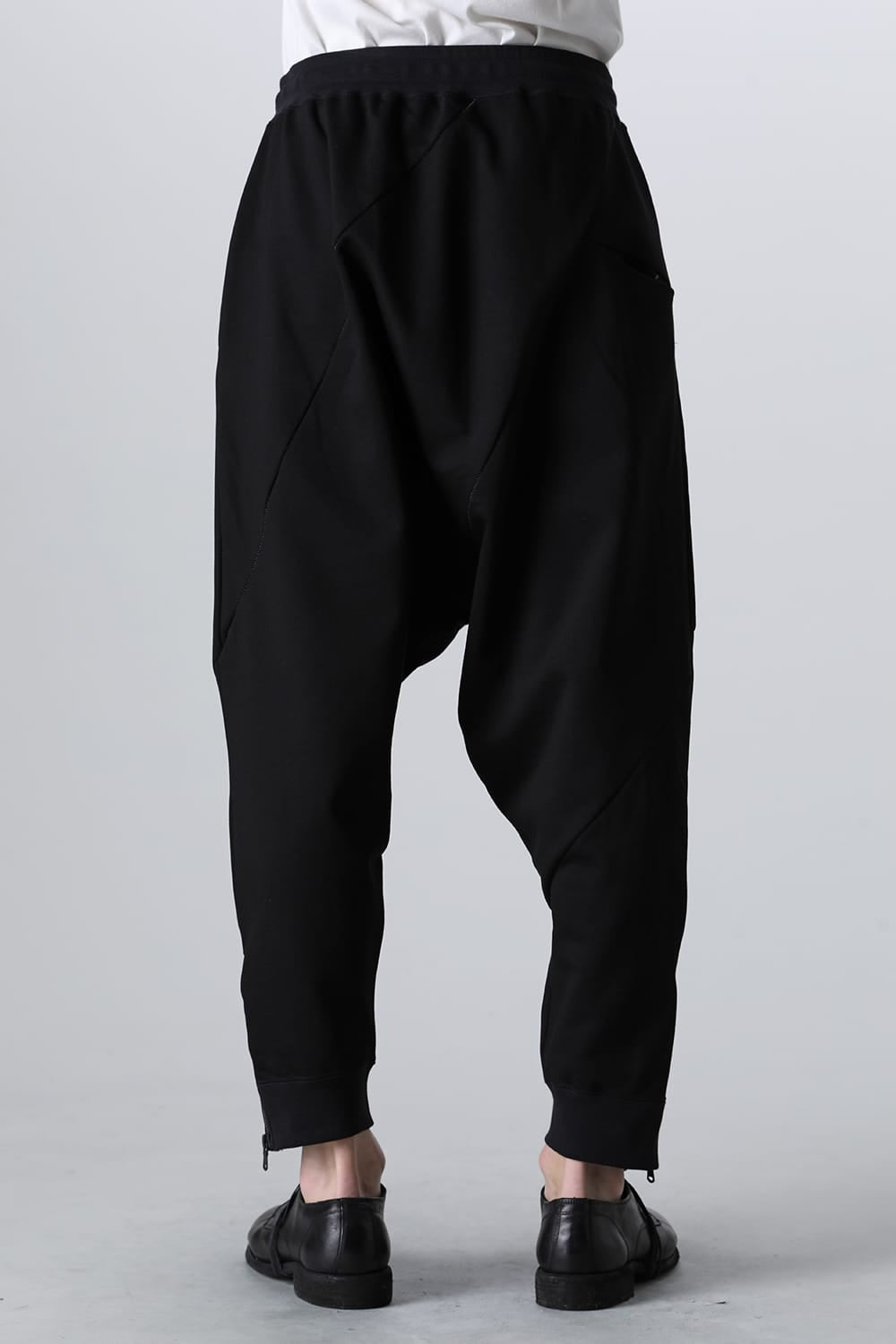 Sweat Drop-Crotch Pants  Black