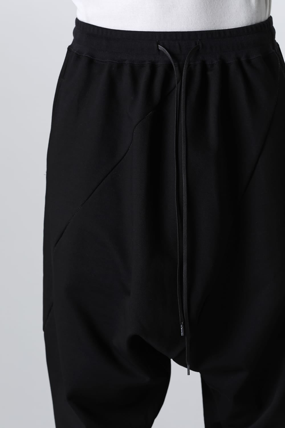 Sweat Drop-Crotch Pants  Black