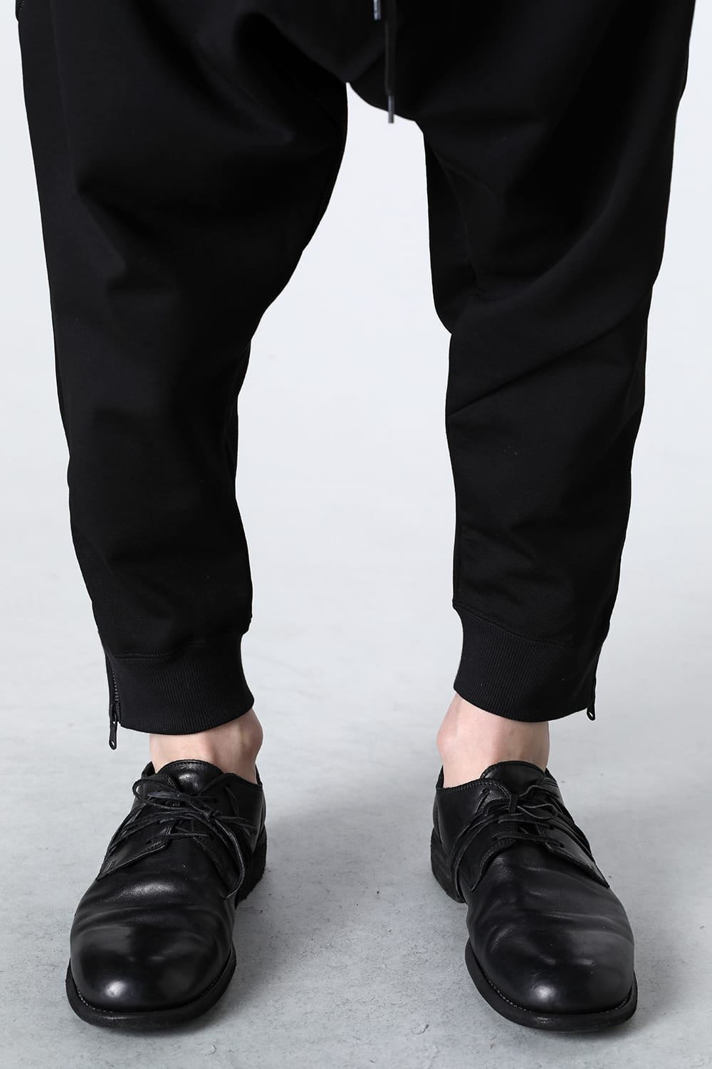 Sweat Drop-Crotch Pants  Black