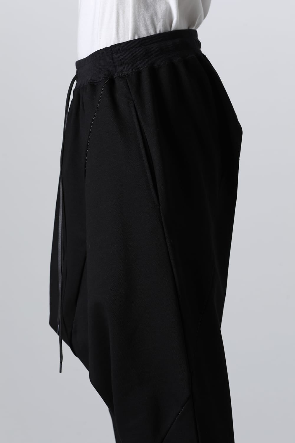 Sweat Drop-Crotch Pants  Black