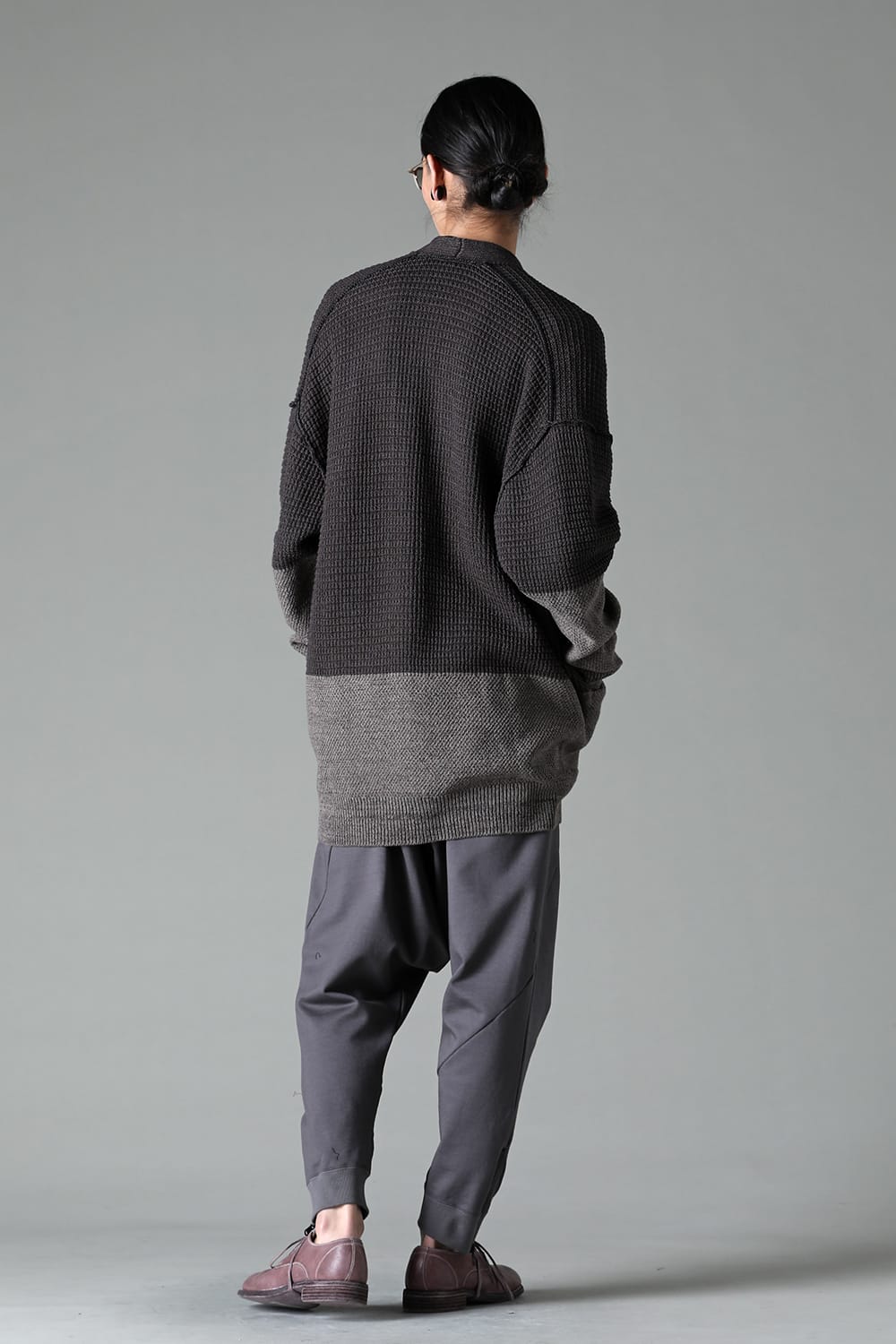 Sweat Drop-Crotch Pants  Gray