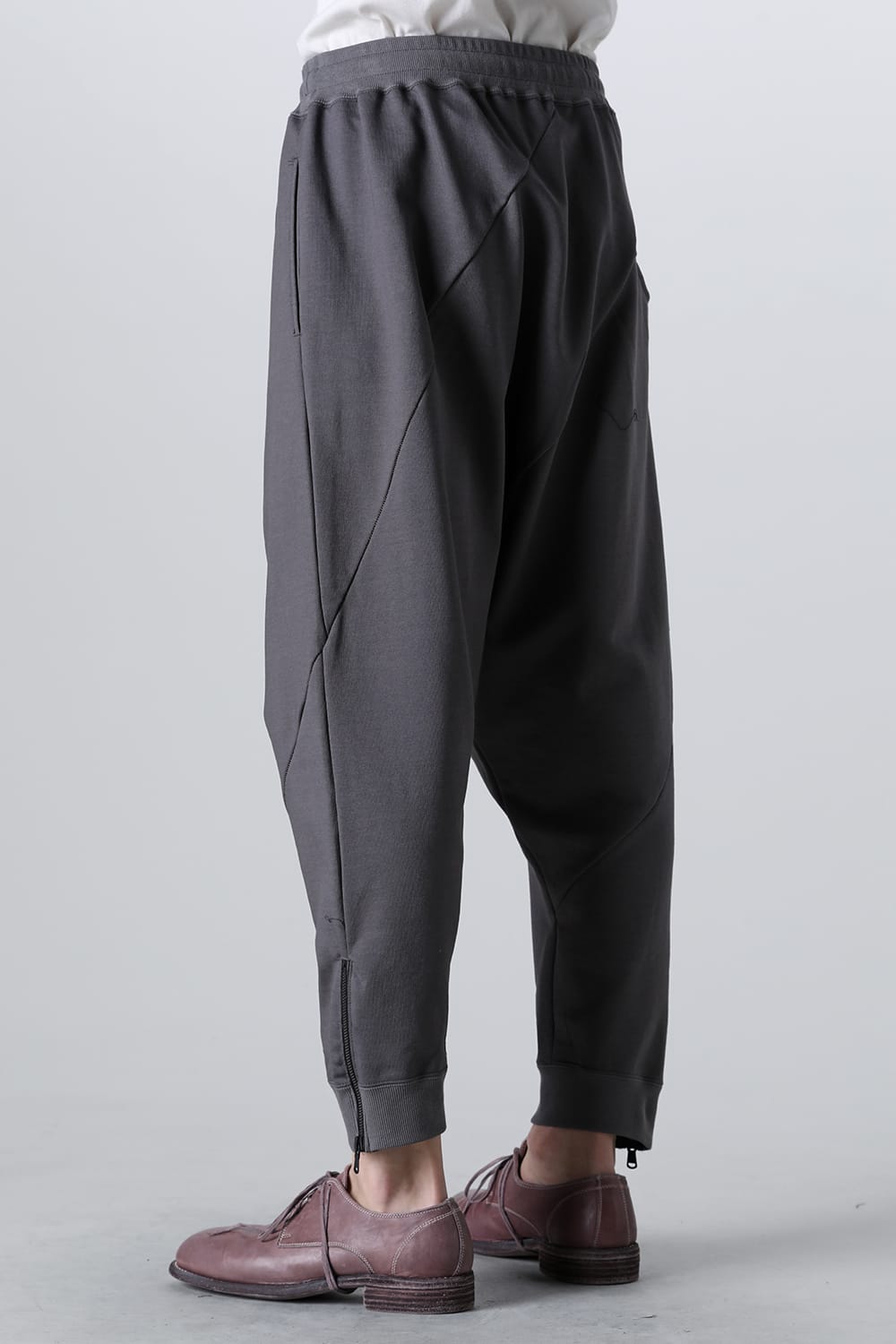 Sweat Drop-Crotch Pants  Gray