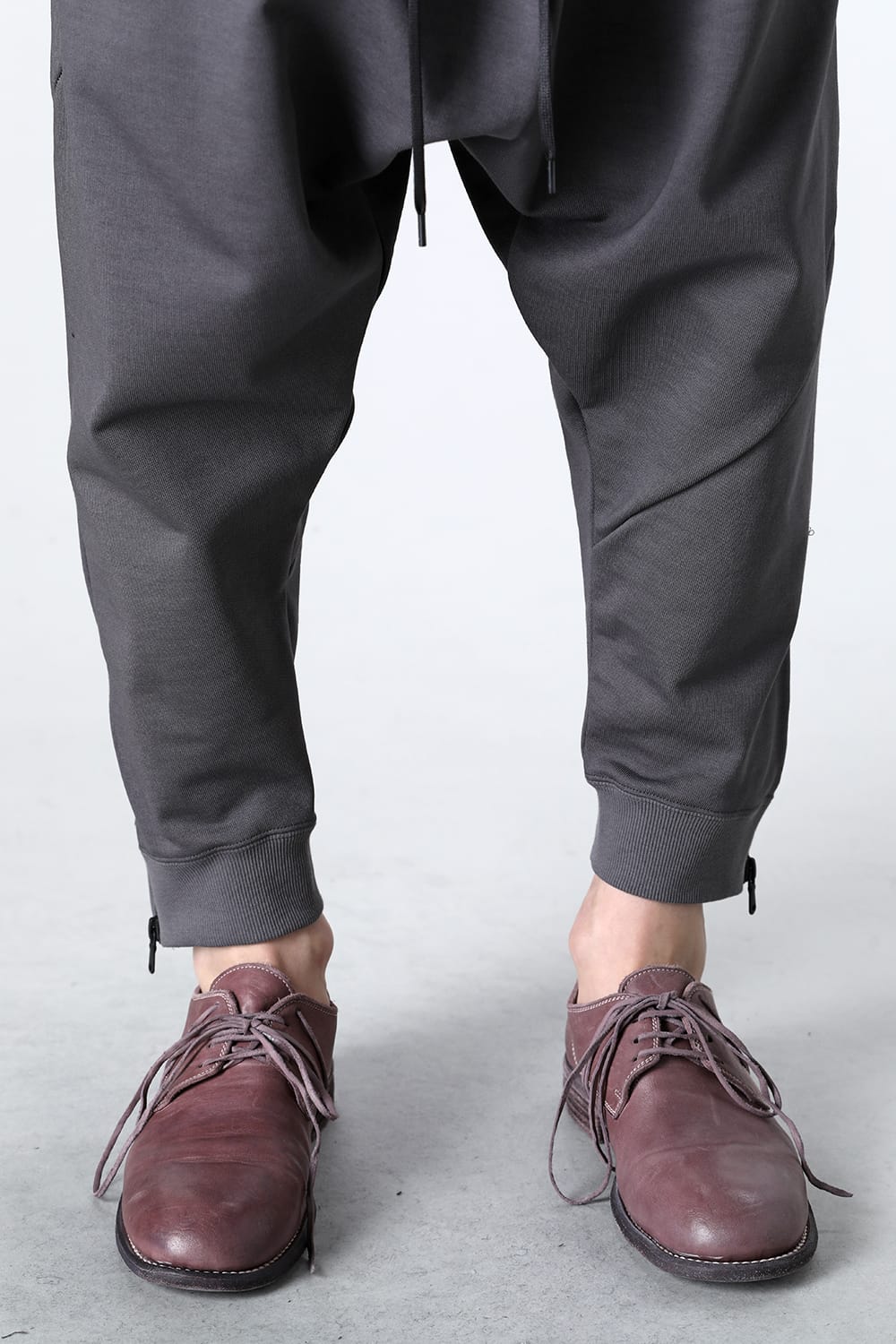 Sweat Drop-Crotch Pants  Gray