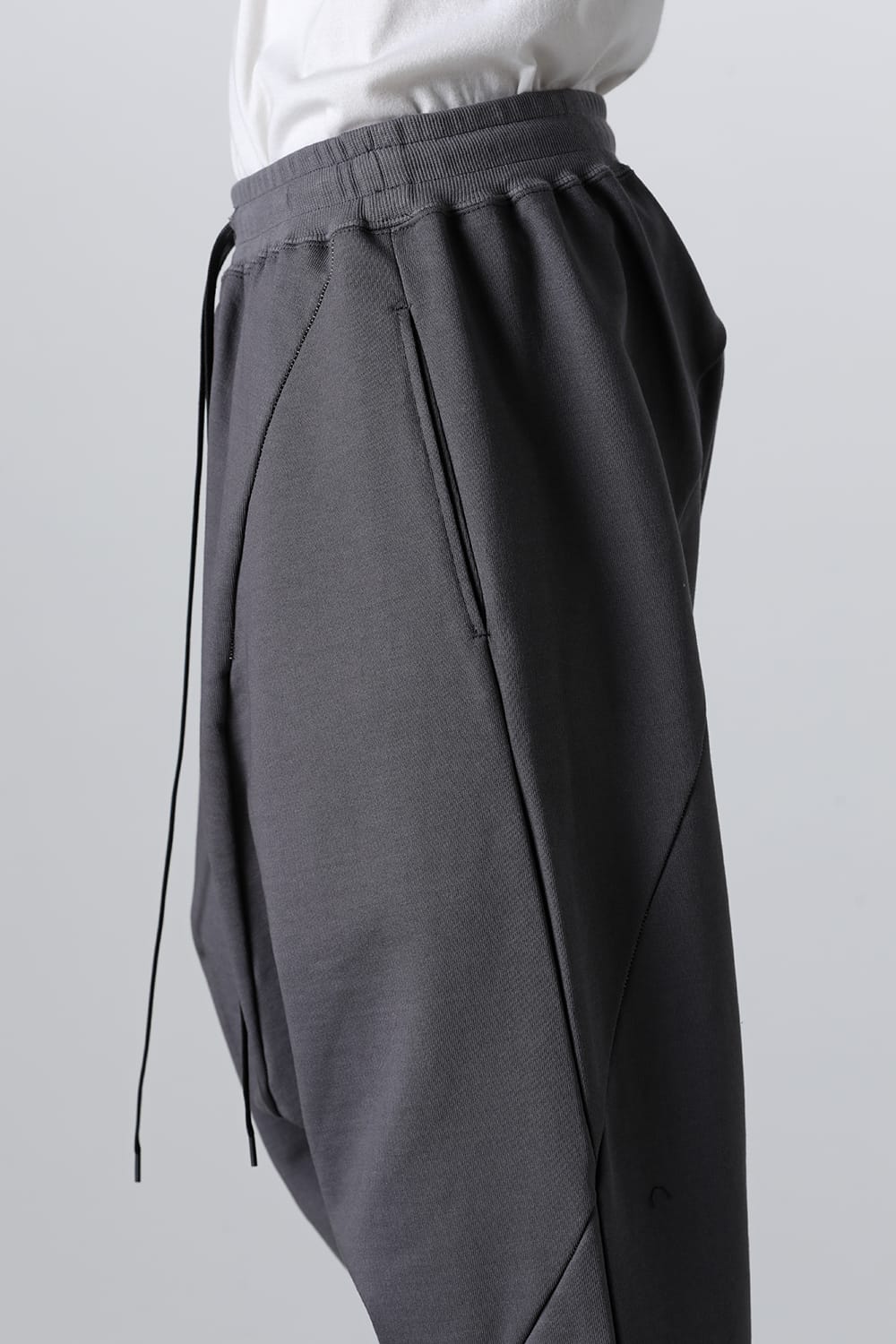 Sweat Drop-Crotch Pants  Gray