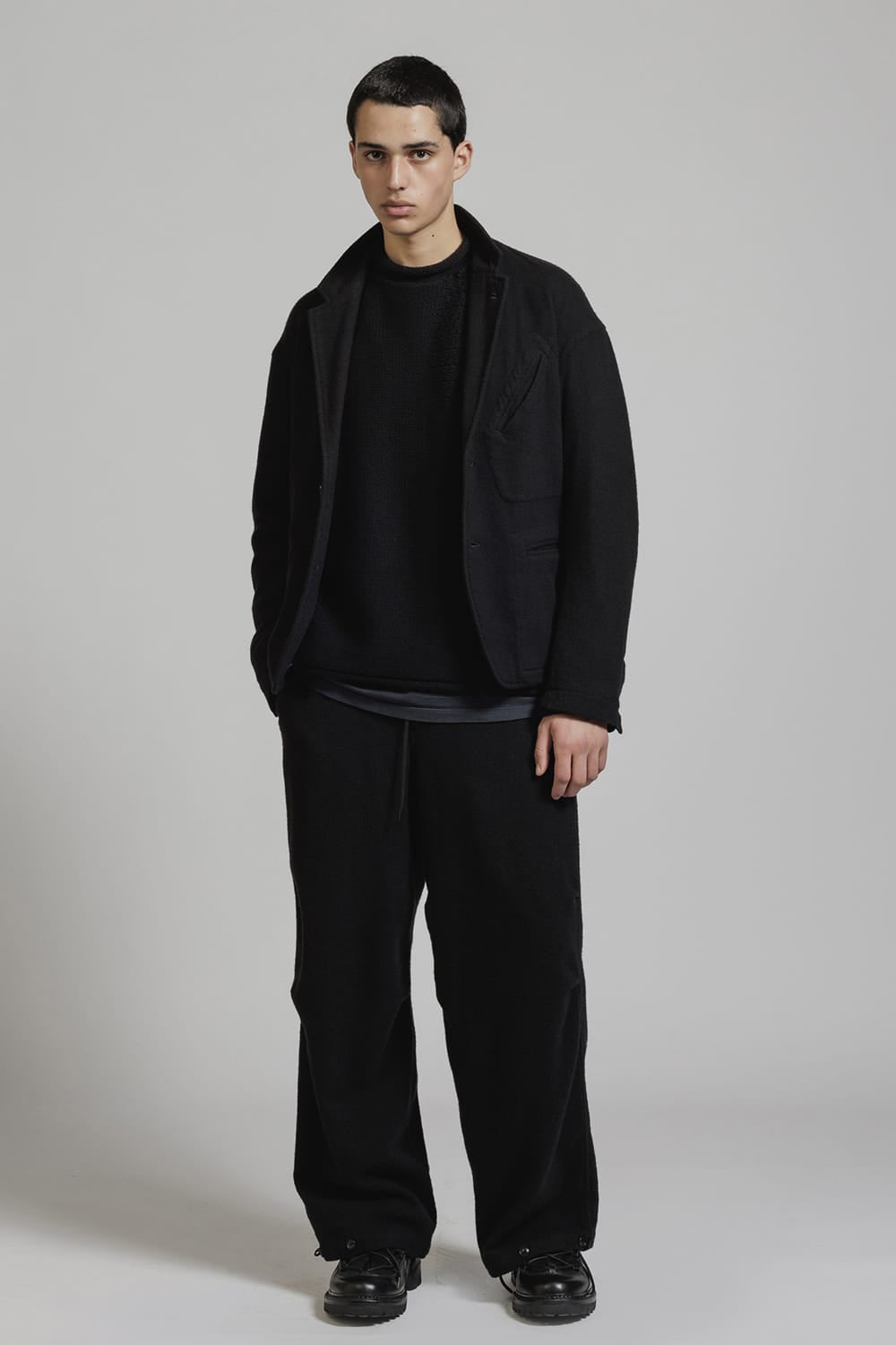 Wool Fulling Product Dyed Wide Pants