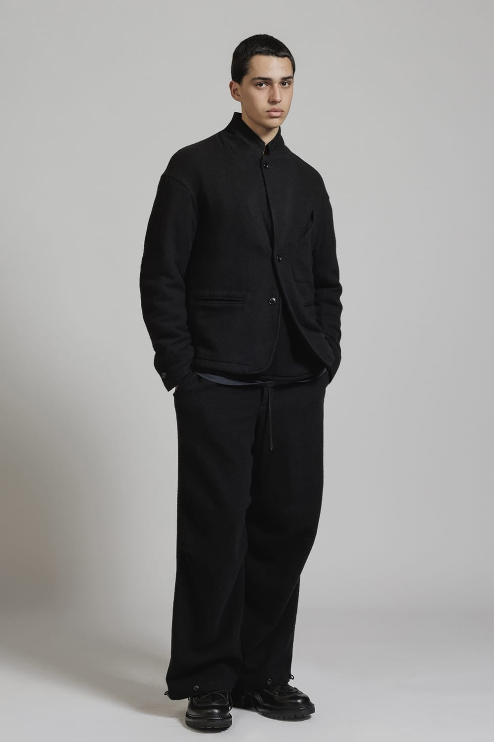 Wool Fulling Product Dyed Wide Pants