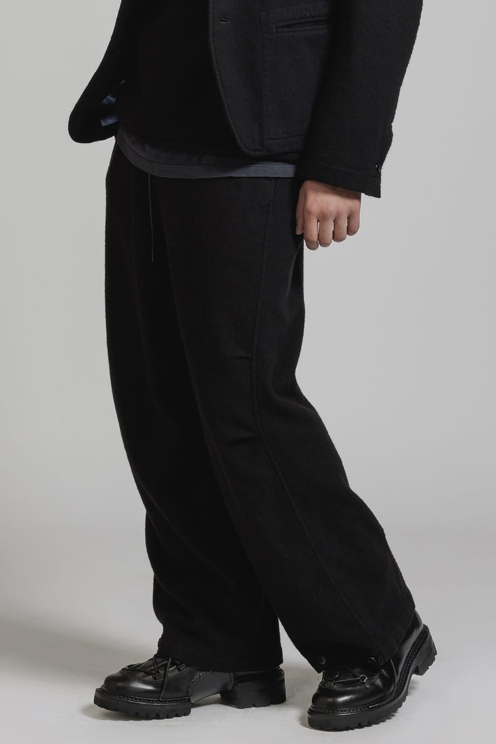 Wool Fulling Product Dyed Wide Pants