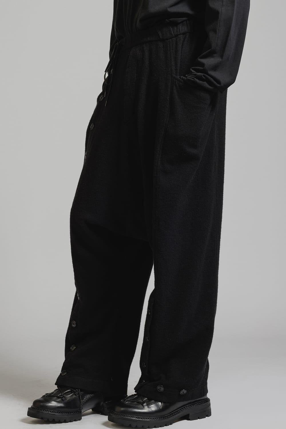 Wool Fulling Product Dyed Drop Crotch Pants