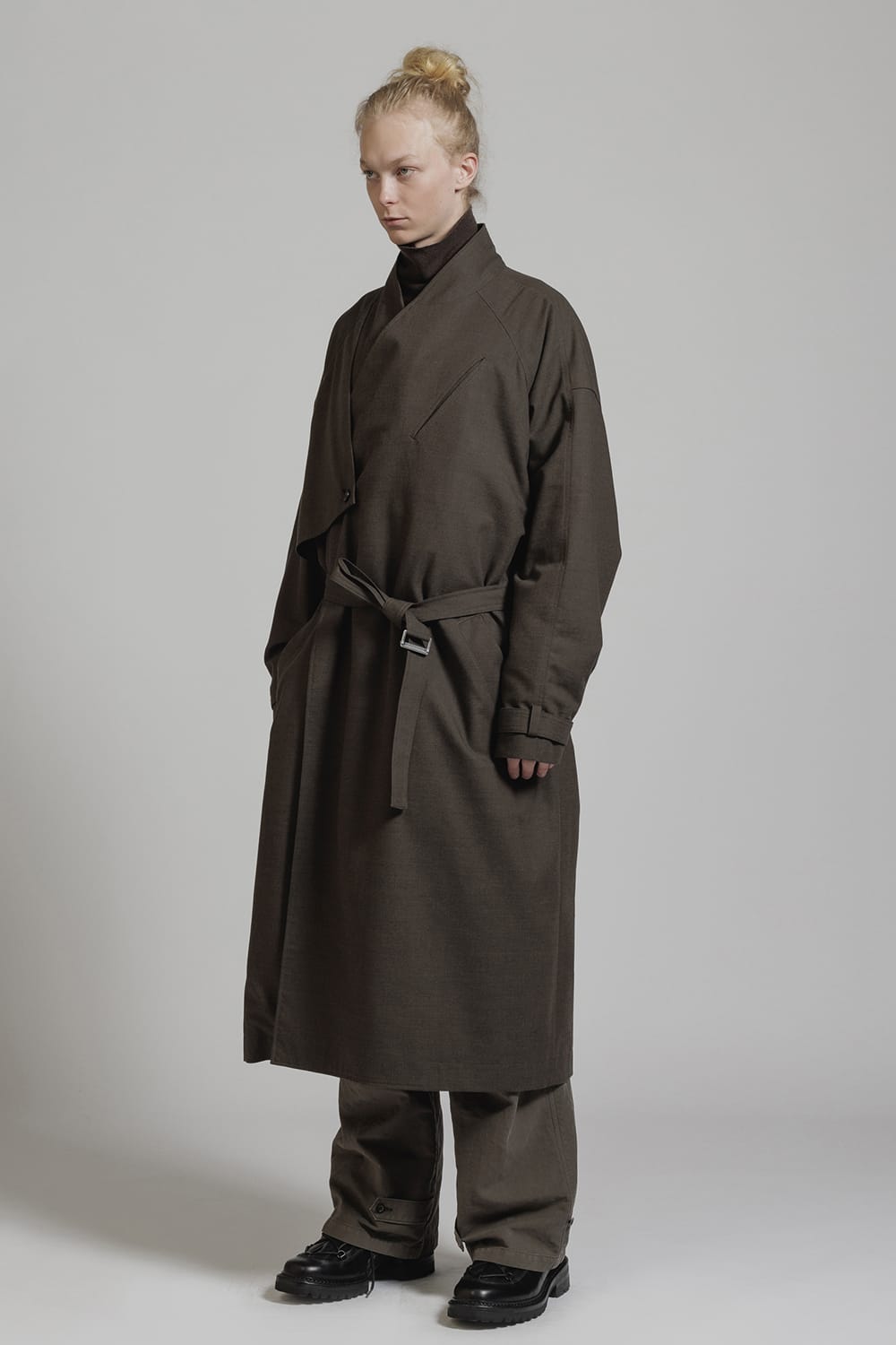 Shark Skin Collarless Coat