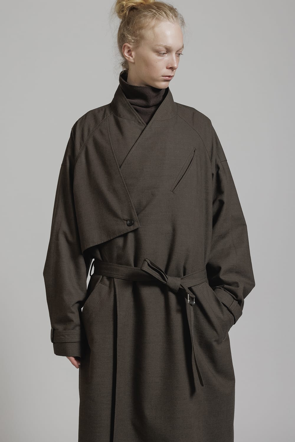 Shark Skin Collarless Coat