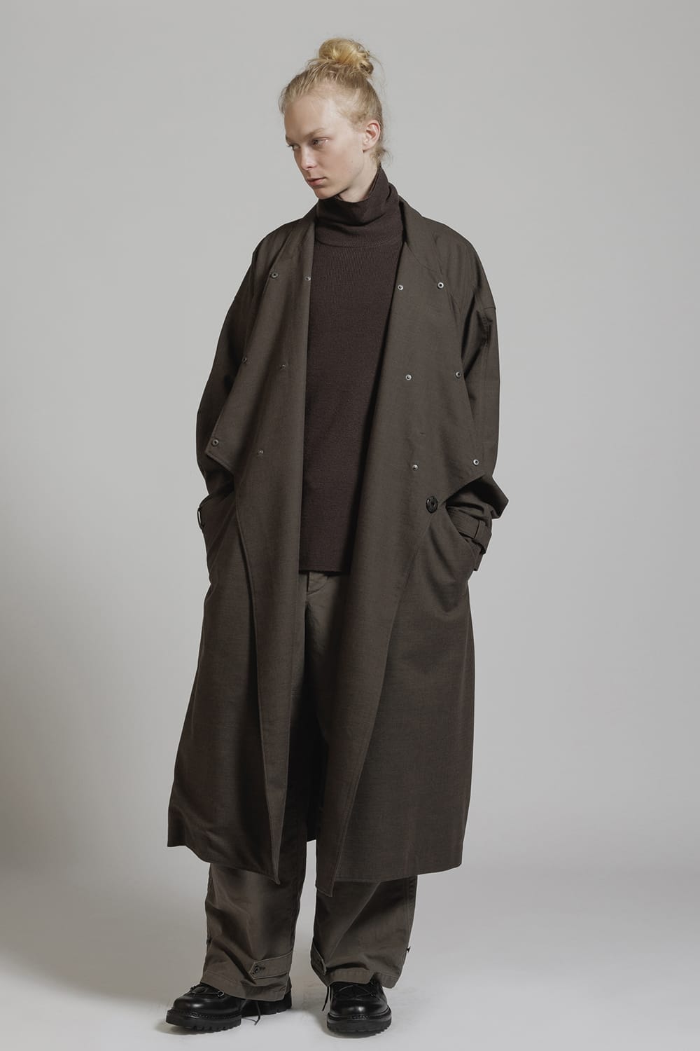 Shark Skin Collarless Coat