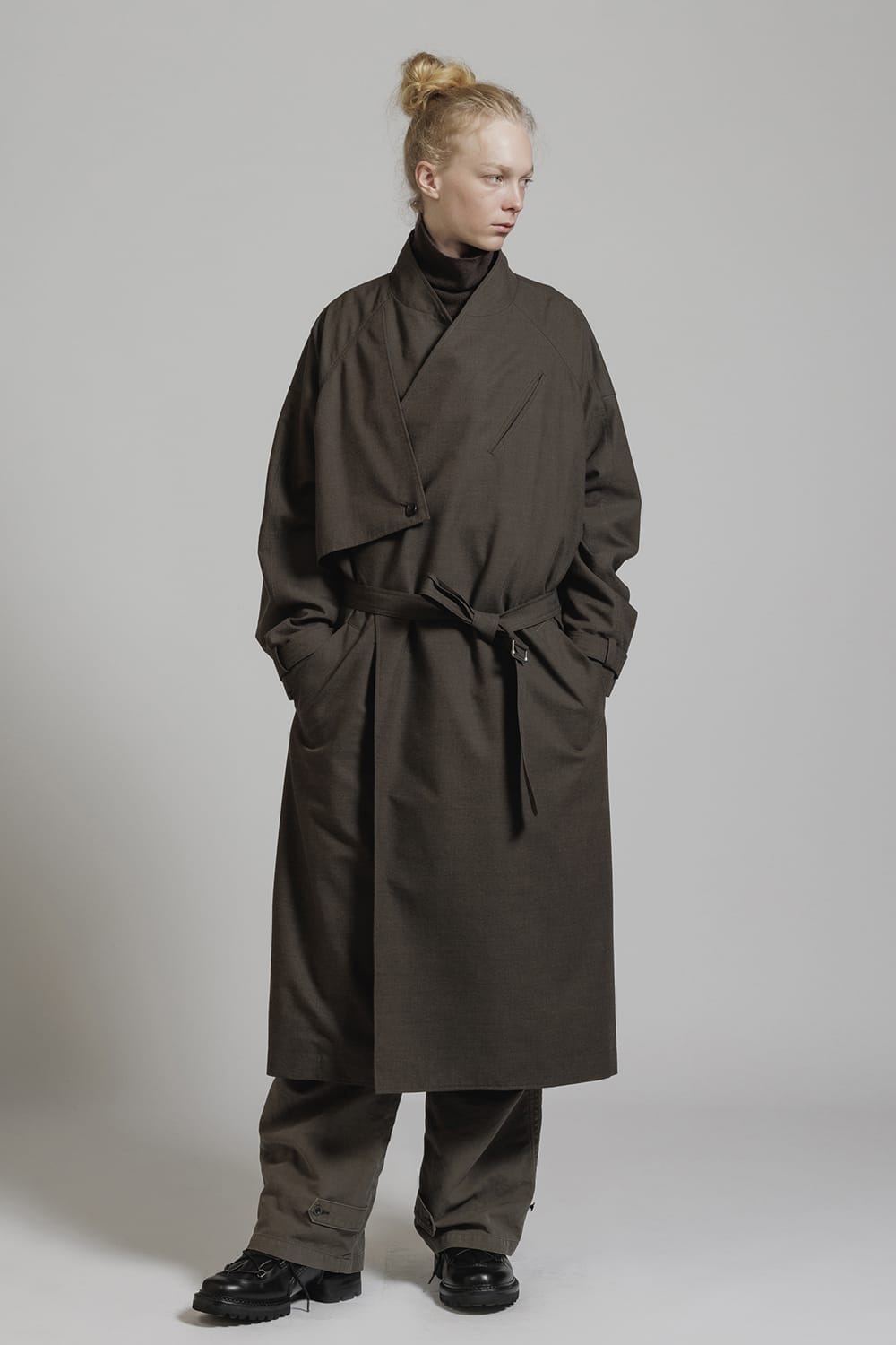 Shark Skin Collarless Coat