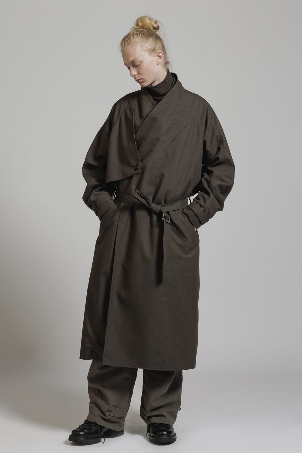 Shark Skin Collarless Coat