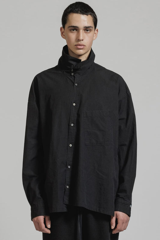Diagonal Open High Neck Shirt